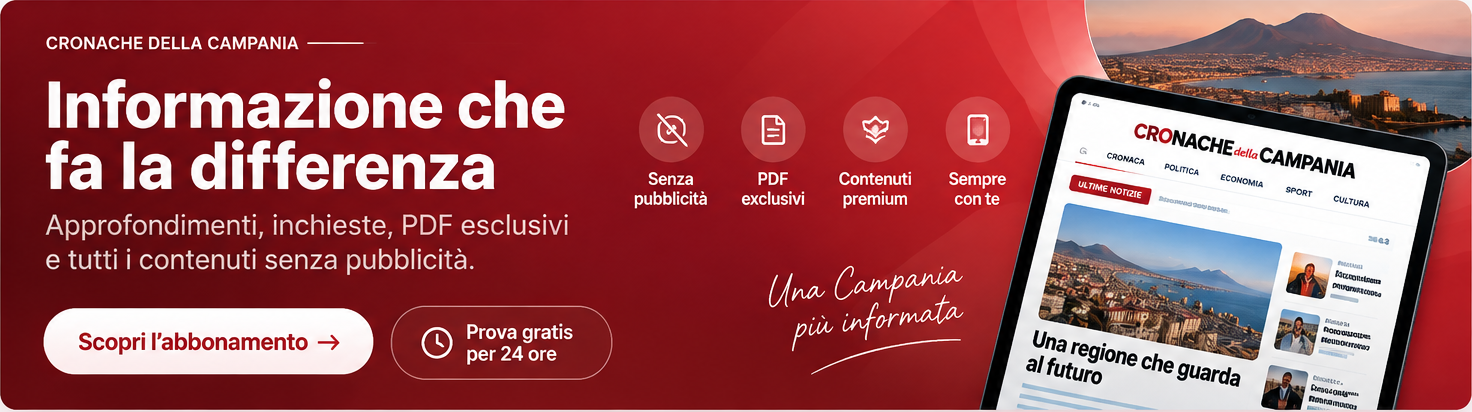 Cronache della Campania Premium: informazione che fa la differenza, senza pubblicità, PDF esclusivi, contenuti premium e prova gratis per 24 ore