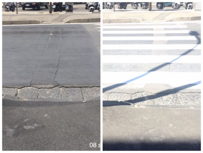 Napoli, il giallo delle strisce scomparse in piazza degli Artisti al Vomero