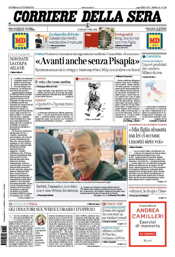 Edicola Italiana: i giornali di oggi