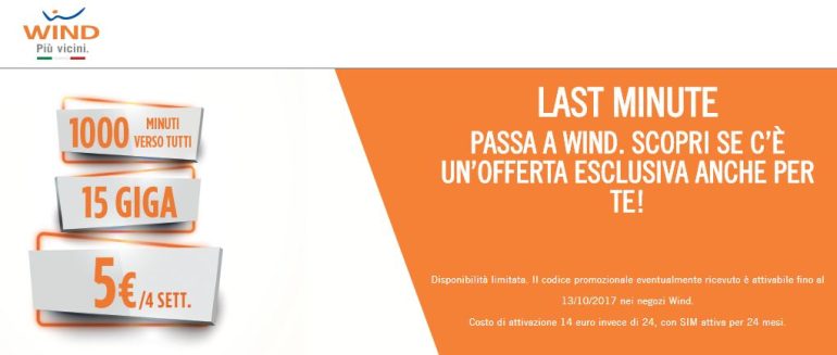 Di nuovo WIND : Smart 5 Start e Smart 7 Platinum fino a 7euro/settimana