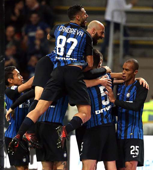 L’Inter batte la Samp ed è prima per una notte