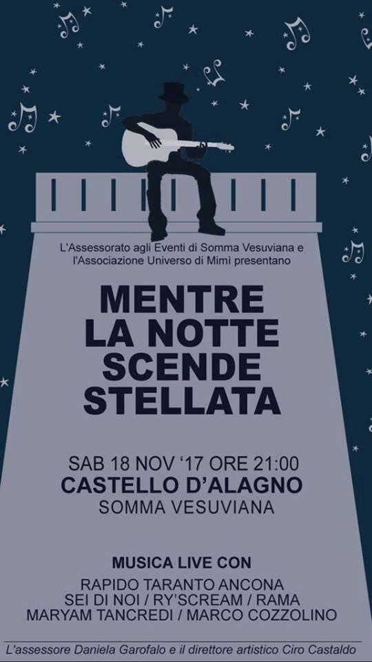 Mentre la notte scende stellata, una serata dedicata alla musica dal vivo nel Castello d’Alagno
