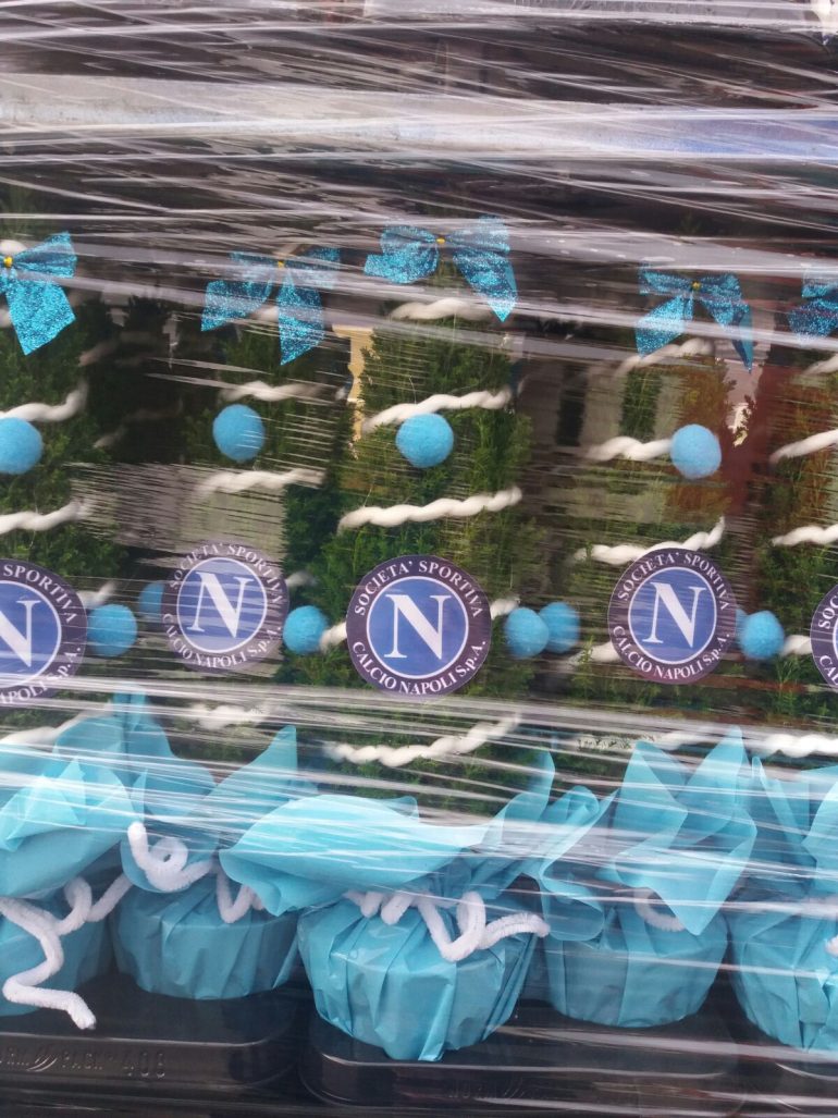 Dall’Olanda arriva l’Albero di Natale ‘griffato’ Napoli calcio: folla di commercianti al mercato dei fiori di Castellammare-Pompei