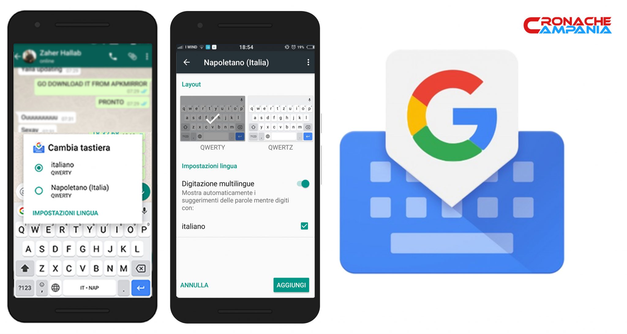 La Tastiera di Google per Android ora scrive in napoletano !!