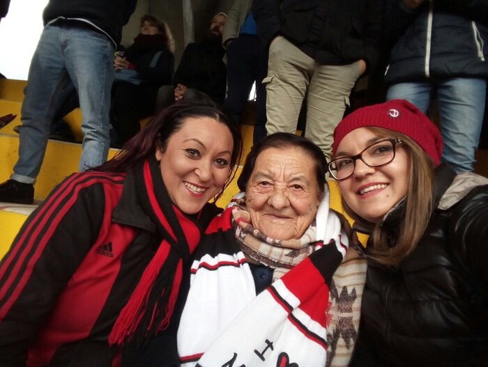 Benevento, allo stadio anche una sannita doc di 92anni tifosa del Milan