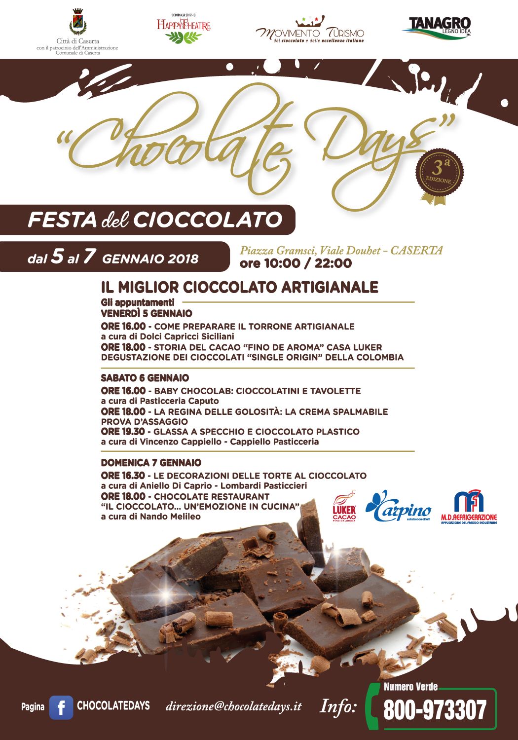 Caserta: Happy Theatre e la tre giorni dedicata al cioccolato