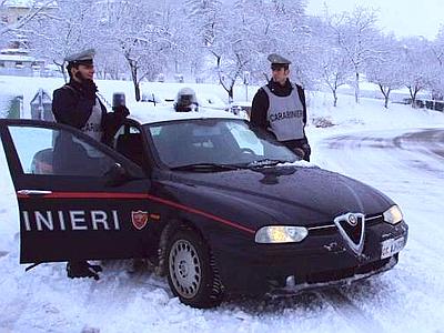 Emergenza neve in provincia di Benevento: carabinieri al lavoro