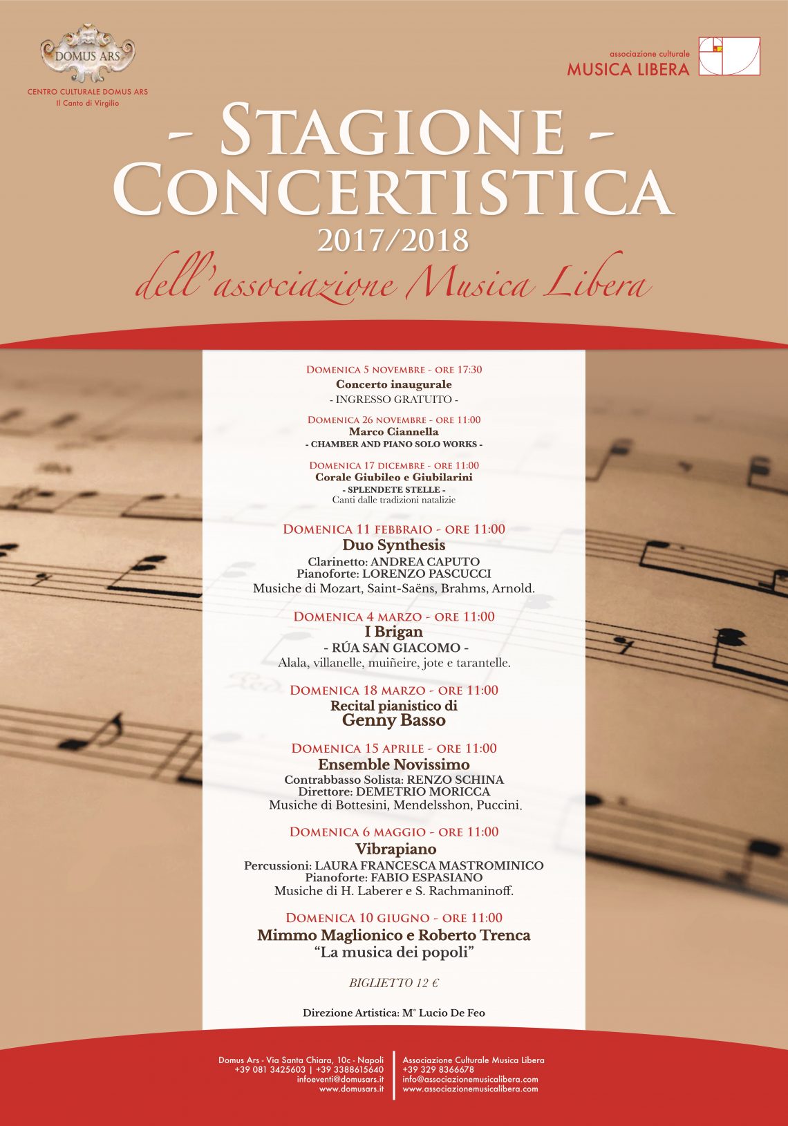 Concerto del Duo Synthesis alla Domus Ars. Domenica 11 febbraio