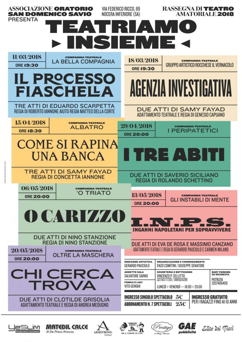 Teatriamo insieme, la rassegna di teatro amatoriale di Nocera Inferiore
