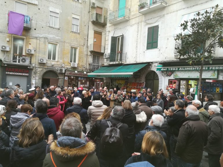 Napoli, manifestazione alla Pignasecca contro stese e violenza