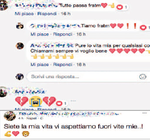 I messaggi choc: “Buongiorno leone nostro, non mollare”, i tre baby assassini di Della Corte da carnefici a vittime