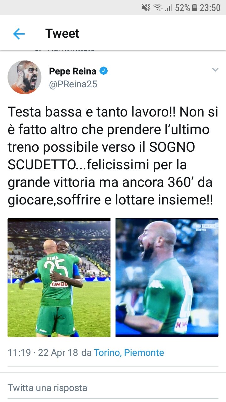 Reina: ‘Abbiamo preso l’ultimo treno verso il sogno scudetto’