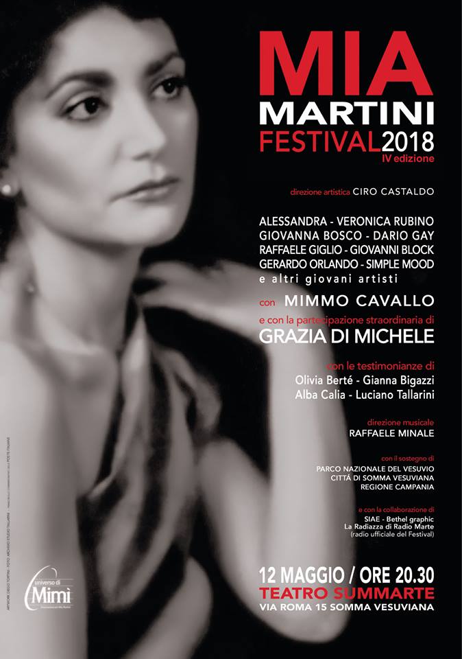 Il Mia Martini Festival alla sua quarta edizione. Sabato 12 maggio al teatro Summarte di Somma Vesuviana