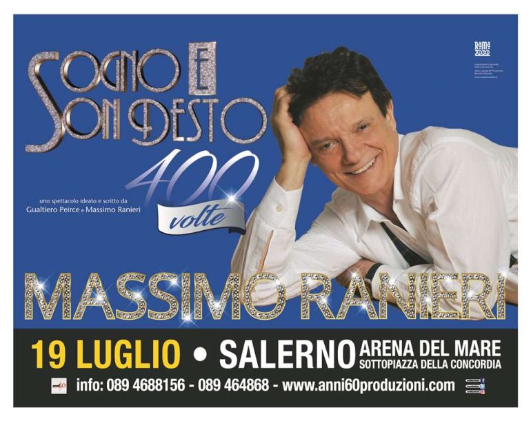 Massimo Ranieri all’Arena del Mare di Salerno con ‘Sogno e son desto 400 volte’