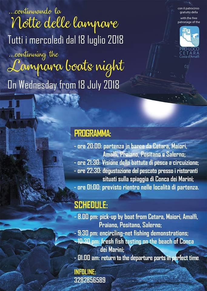 Al via ‘La notte delle lampare’ in Costiera Amalfitana