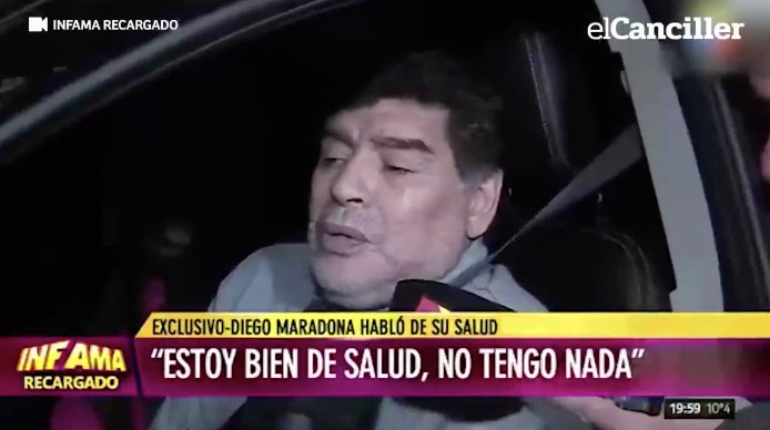Maradona ubriaco non riesce a rispondere alle domande del giornalista. IL VIDEO VIRALE SUL WEB