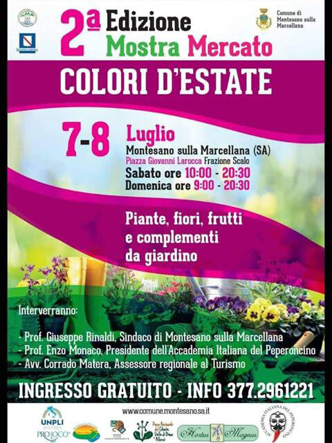 II edizione della Mostra Mercato ‘Colori D’Estate’, 7 e 8 luglio a Montesano sulla Marcellana