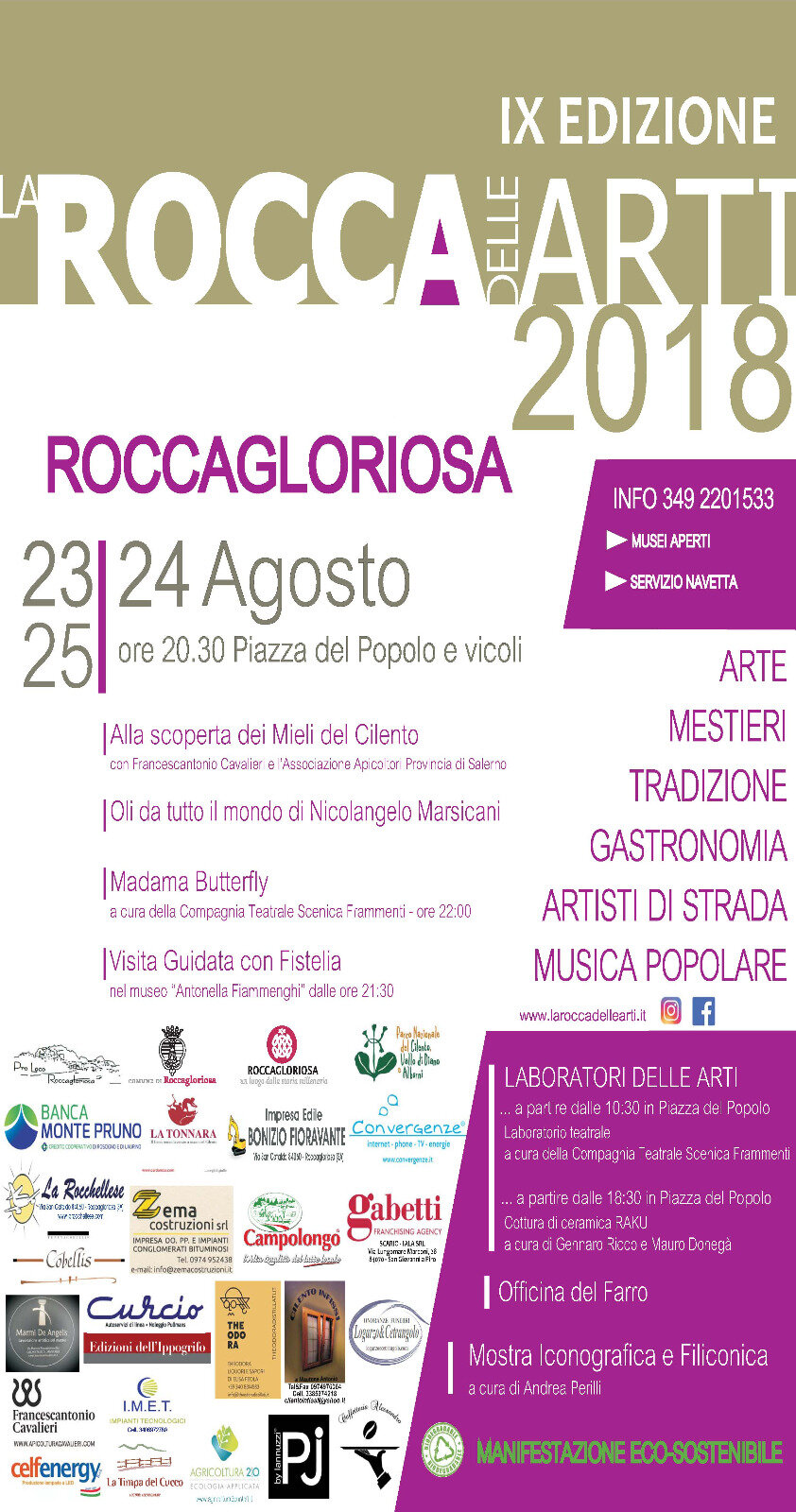 A Roccagloriosa è tutto pronto per la nona edizione de ‘La Rocca delle Arti’