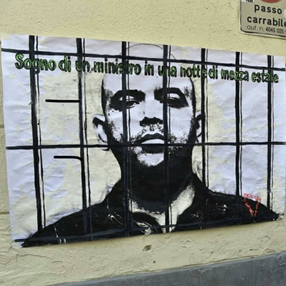 Saviano: ‘Sogno di un ministro’, e posta la foto di murale in cui è in galera