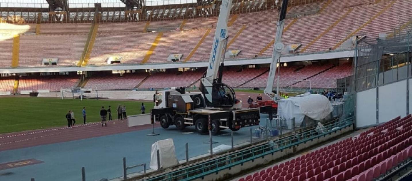 Lavori al San Paolo, De Laurentiis preoccupato: ‘Questi non ci fanno giocare col Milan’