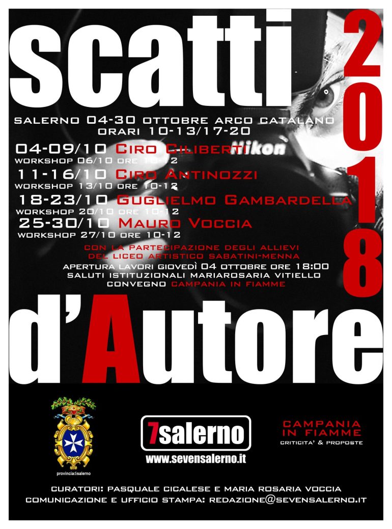Scatti d’Autore 2018. A ottobre negli spazi dell’Arco Catalano di Palazzo Pinto a Salerno