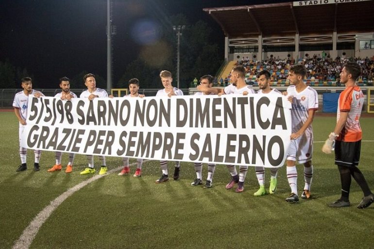 Sarnese e Salernitana in campo nel segno dell’unione per ricordare l’alluvione di Sarno del 1998