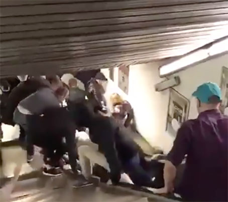Crollo nella Metro di Roma: sono 24 i tifosi russi feriti, 7 in gravi condizioni. IL VIDEO CHOC