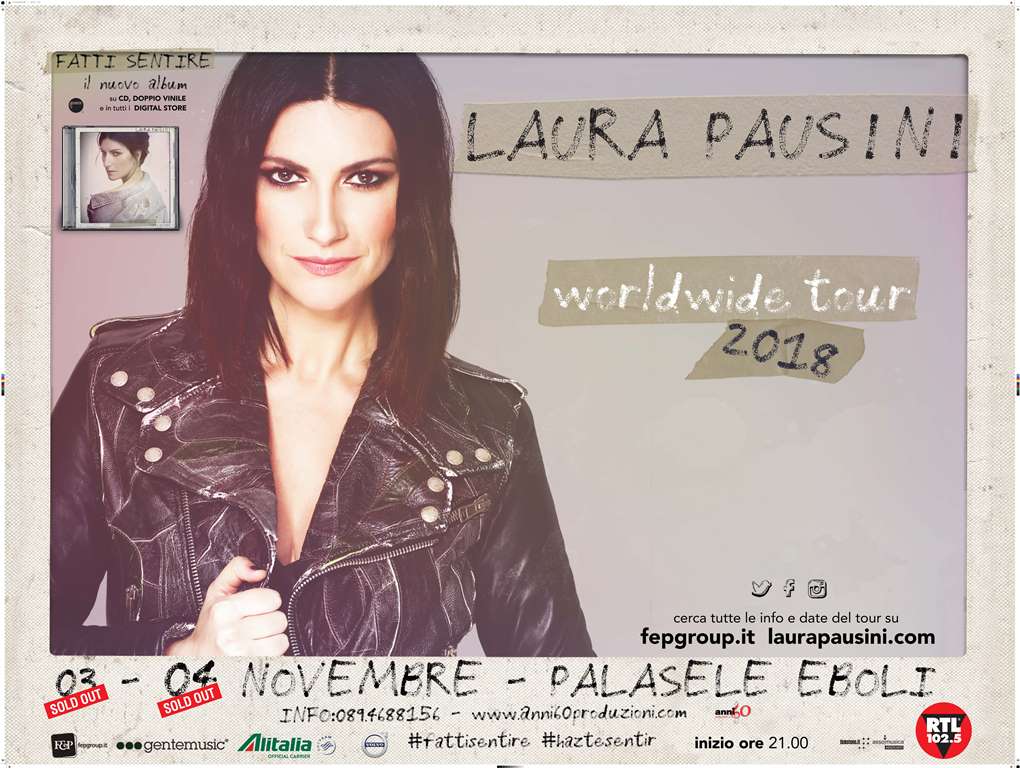 Con Laura Pausini si riaccendono i riflettori del PalaSele di Eboli, domani e domenica doppio sold out