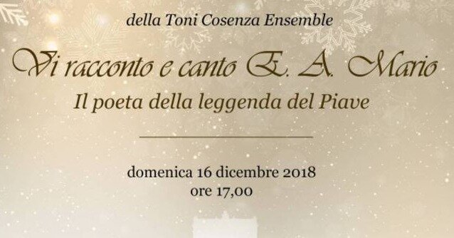 Real Sito di Carditello, ‘Vi racconto e canto E. A. Mario’: Concerto-evento eseguito dalla Toni Cosenza Ensemble.