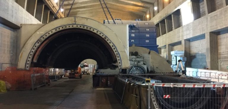 Centrale Nucleare del Garigliano: in demolizione l’alternatore. In corso il riciclo dei materiali