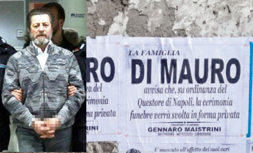 Napoli, funerali vietati per il boss Paolo Di Mauro e la famiglia affigge manifesti ‘di protesta’