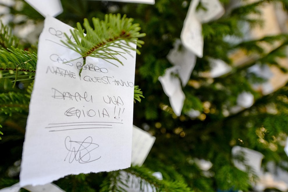 Napoli, albero e messaggi in galleria:’dammi’na gioiav