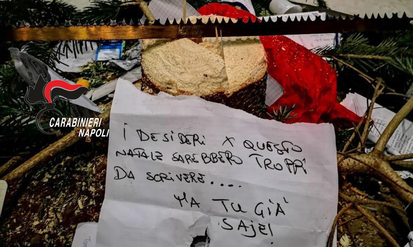 Napoli, ecco come la baby gang dei Quartieri ha rubato l’albero dalla Galleria. IL VIDEO