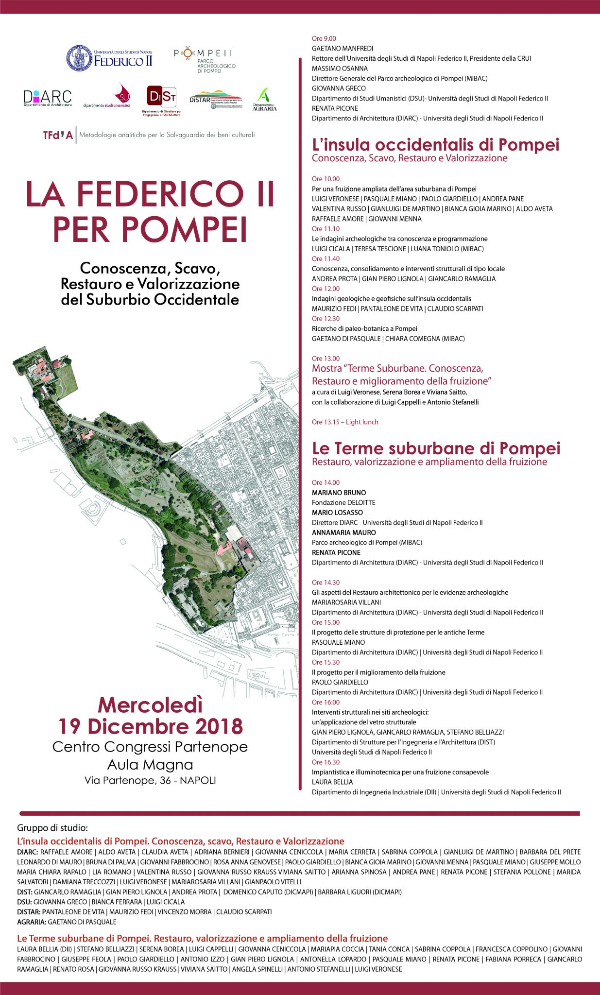 Federico II per Pompei: mercoledì 19 dicembre al Centro congressi di via Partenope
