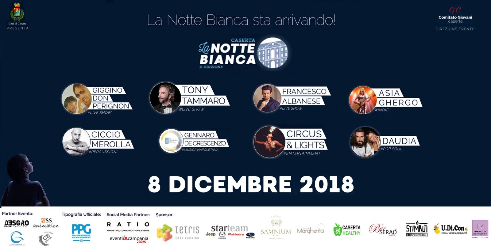 Definito il programma della Notte Bianca a Caserta, una manifestazione ricca di artisti e buona musica. Grandi artisti per una grande serata