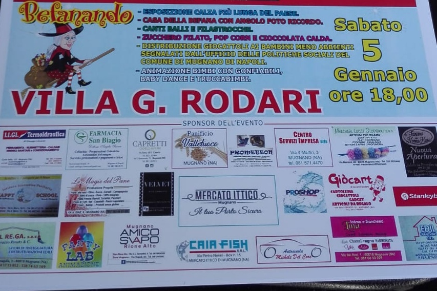 Mugnano, tutto pronto per Befanando: appuntamento domani alle 18 in villa Rodari