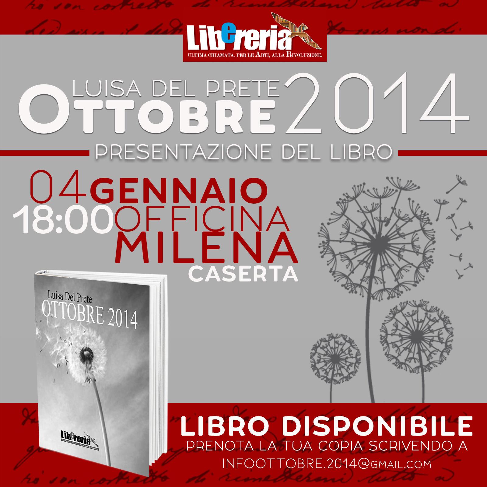 ‘Ottobre 2014’, l’esordio letterario di Luisa del Prete