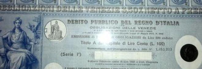 Centenaria salernitana ritrova un Bot del 1937 da 100 lire, vale 25mila euro ma Bankitalia nega il pagamento