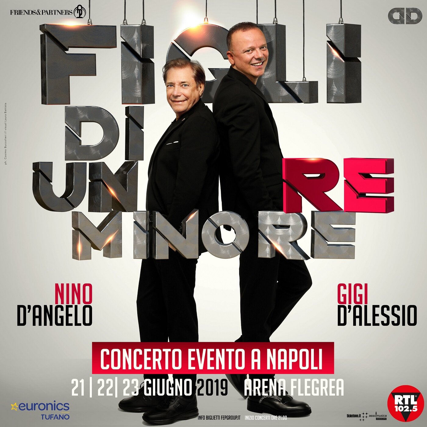 Nino D’Angelo e Gigi D’Alessio all’Arena Flegrea in ‘Figli di un re minore’. A giugno il concerto