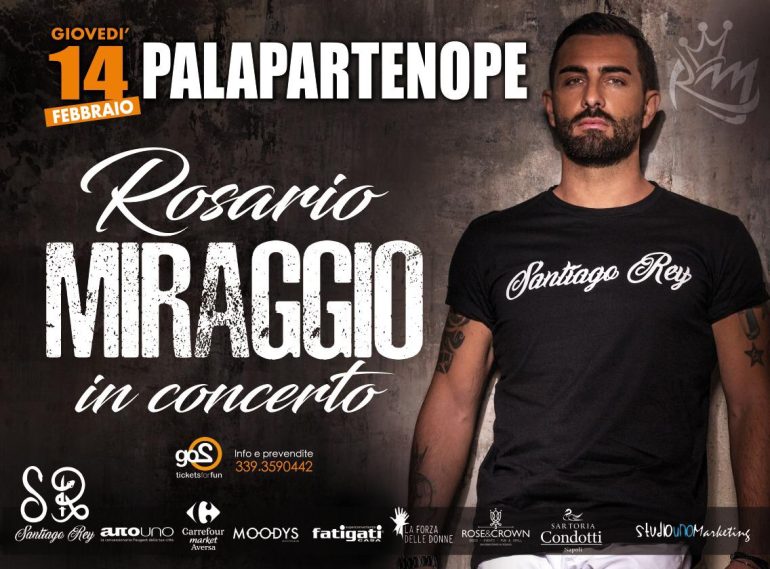 Rosario Miraggio in ‘Feeling San Valentino” al Palapartenope. Giovedì 31 gennaio al Gambrinus, conferenza stampa con l’artista