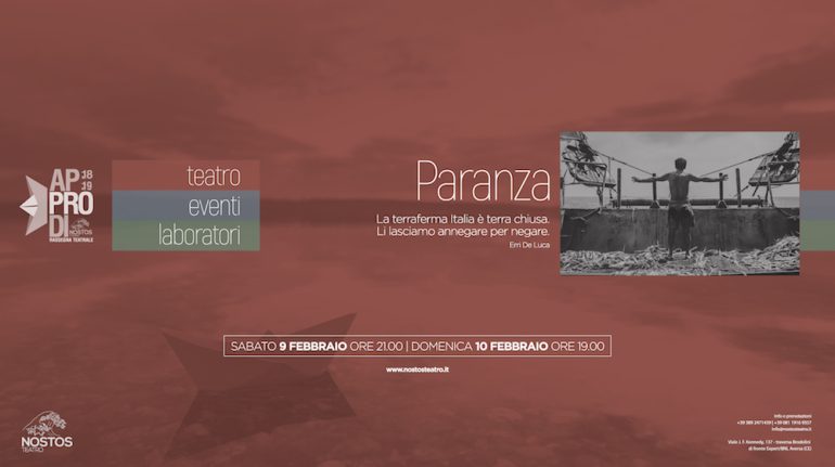 ‘Paranza’ per la rassegna Approdi affronta il tema dei migranti. In scena al Nostos Teatro di Aversa, il 9 e il 10 febbraio