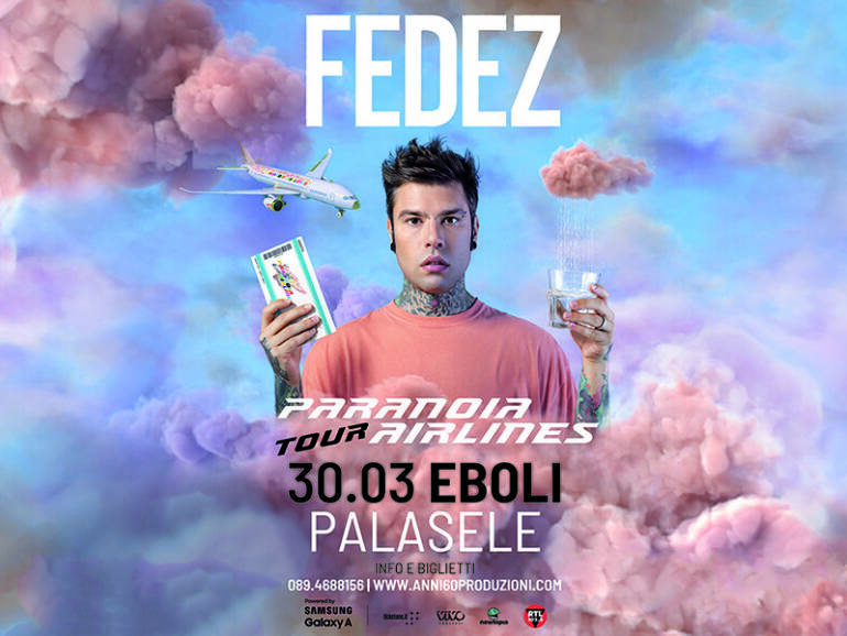 Paranoia Airlines Tour. Domani al PalaSele di Eboli, Fedez in concerto