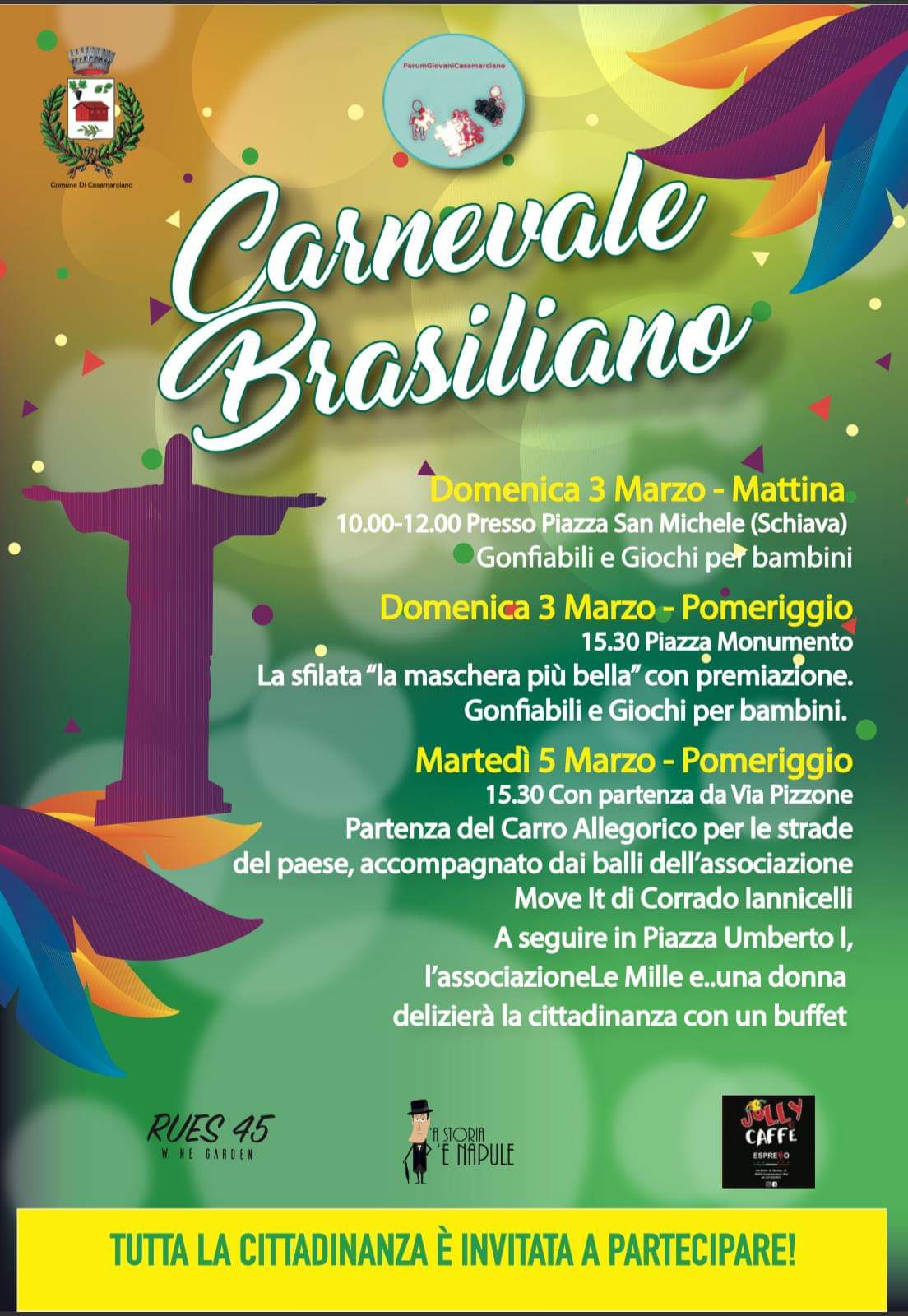 Carnevale brasiliano: a Casamarciano al via la IV edizione tra musica e colori