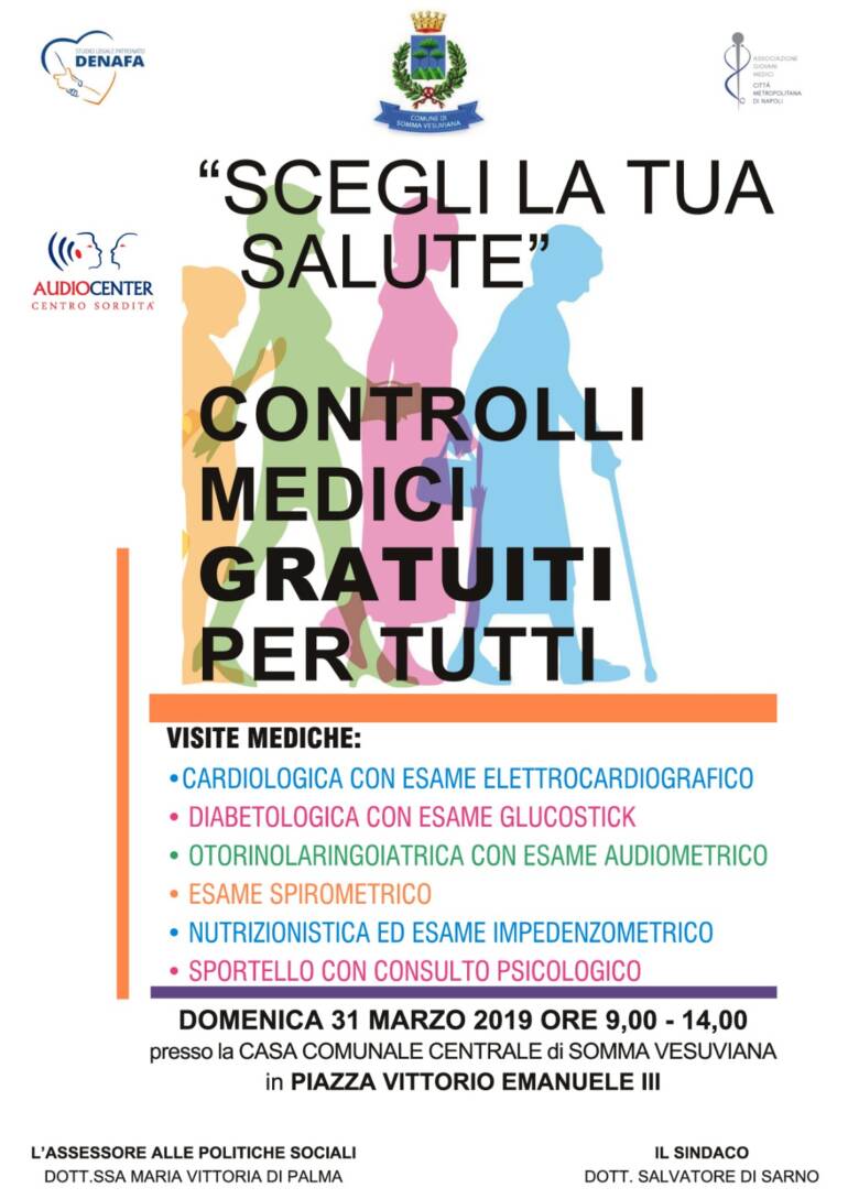 “Scegli la tua salute”: domenica visite mediche gratuite in Comune