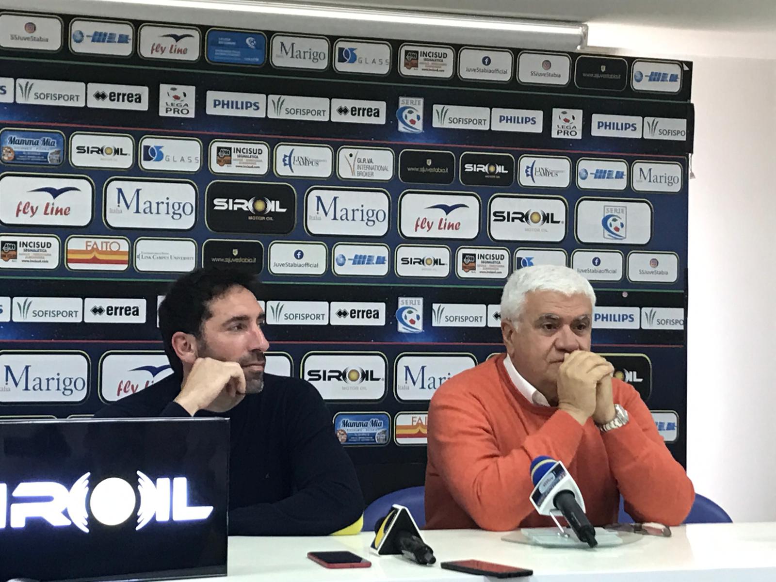 Juve Stabia, interrotto il silenzio stampa. In conferenza Manniello e Caserta: “Bisceglie partita difficile”