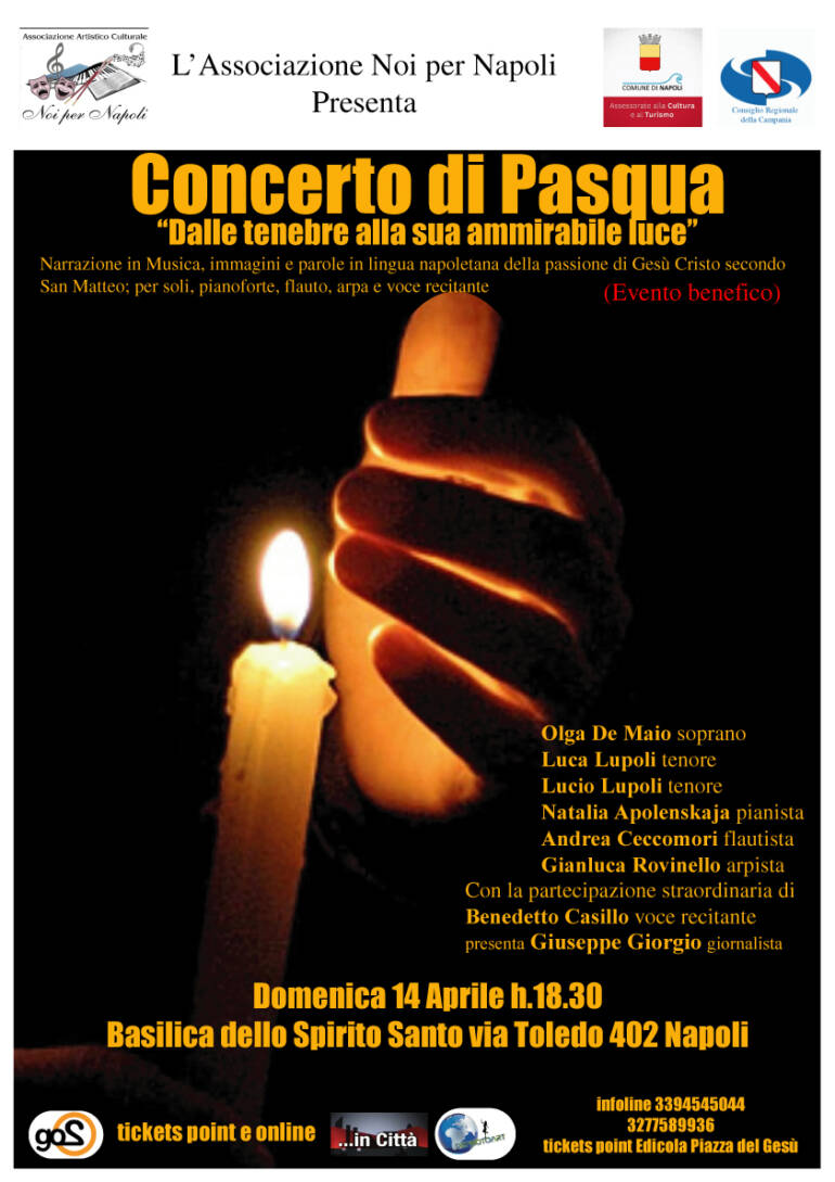 Concerto di Pasqua 2019: ‘Dalle tenebre alla sua ammirabile luce’. Domenica 14 aprile alla Basilica dello Spirito Santo di Napoli