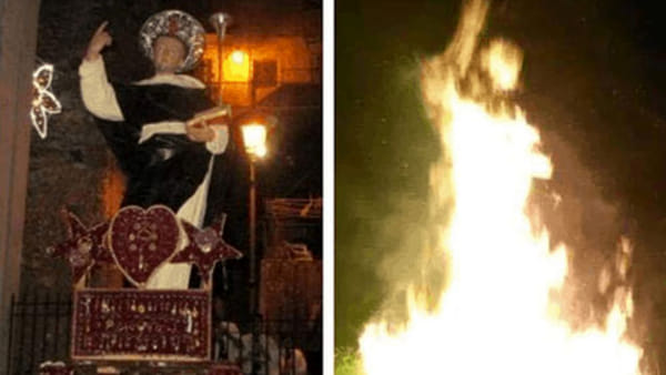 Dalle fiamme appare San Vincenzo: ‘Miracolo’ nel Salernitano. La foto virale sul web
