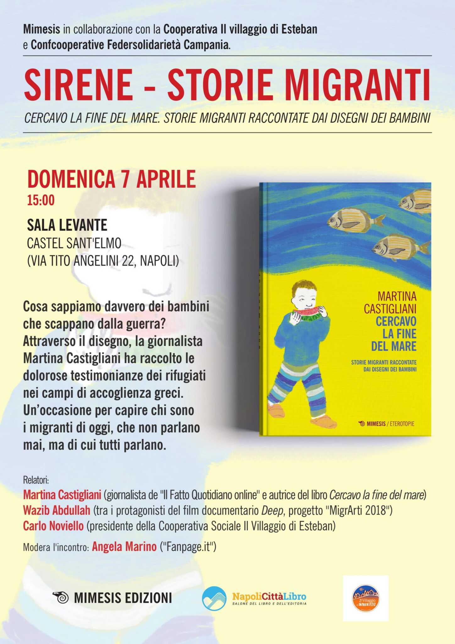 ‘Cercavo la fine del mare’, di Martina Castigliani. Presentazione a Napoli insieme alla cooperativa sociale di Salerno ‘Il villaggio di Esteban’