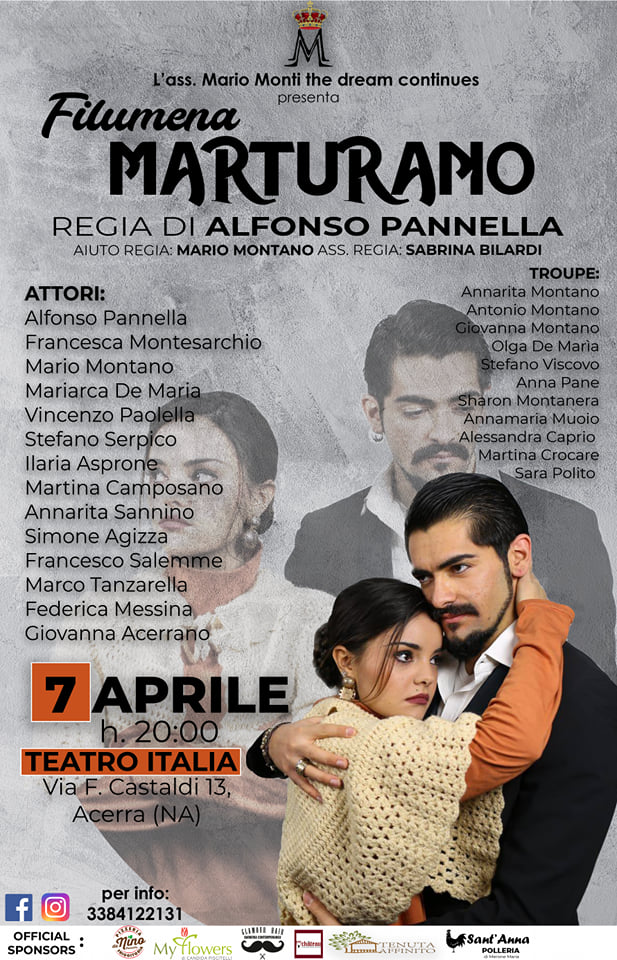 Alfonso Pannella e i suoi giovani attori dell’associazione ‘Mario Monti…the dream continues’ in scena con ‘Filumena Marturano’