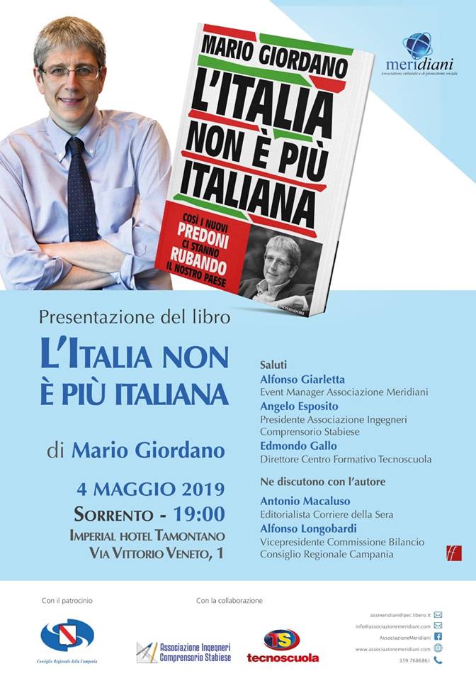 Sorrento: si presenta il libro di Mario Giordano